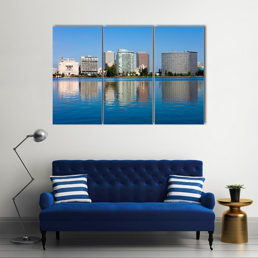 Lake Merritt Canvas Wall Art-3 Horizontal-Gallery Wrap-37" x 24"-Tiaracle
