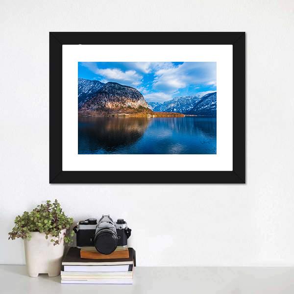 Lake & Mountains Austria Canvas Wall Art-1 Piece-Framed Print-20" x 16"-Tiaracle