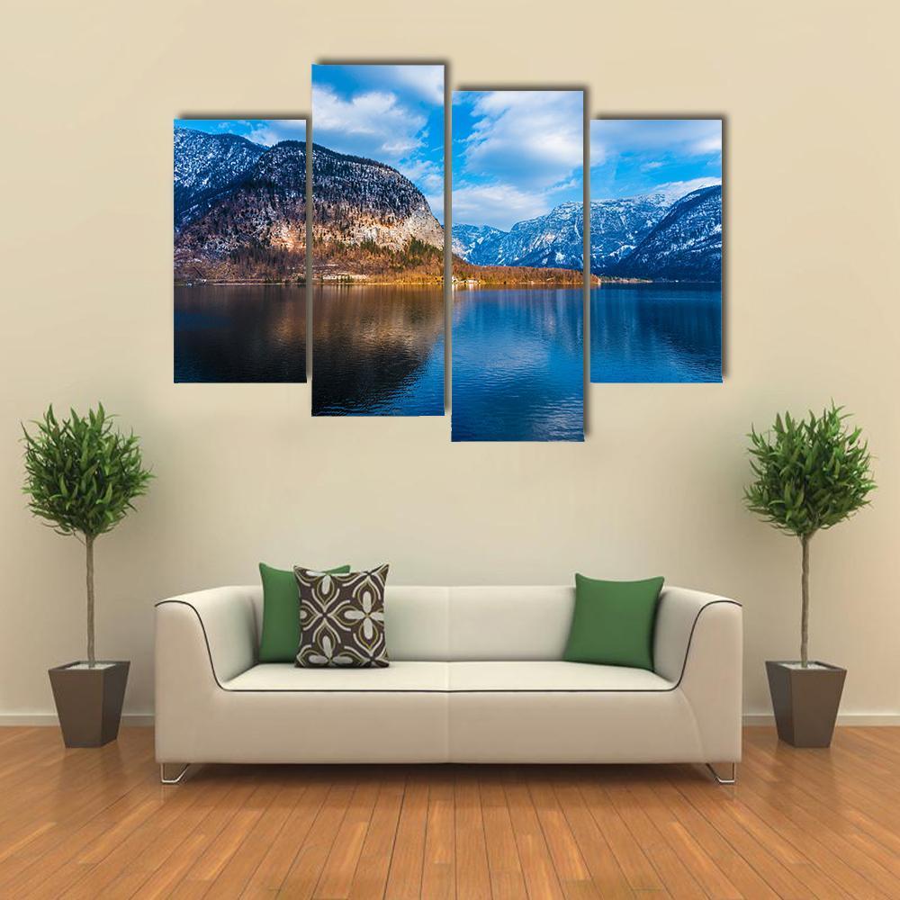 Lake & Mountains Austria Canvas Wall Art-4 Pop-Gallery Wrap-50" x 32"-Tiaracle