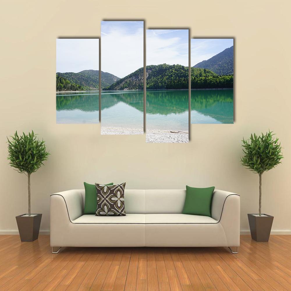 Lake & Mountains Germany Canvas Wall Art-4 Pop-Gallery Wrap-50" x 32"-Tiaracle