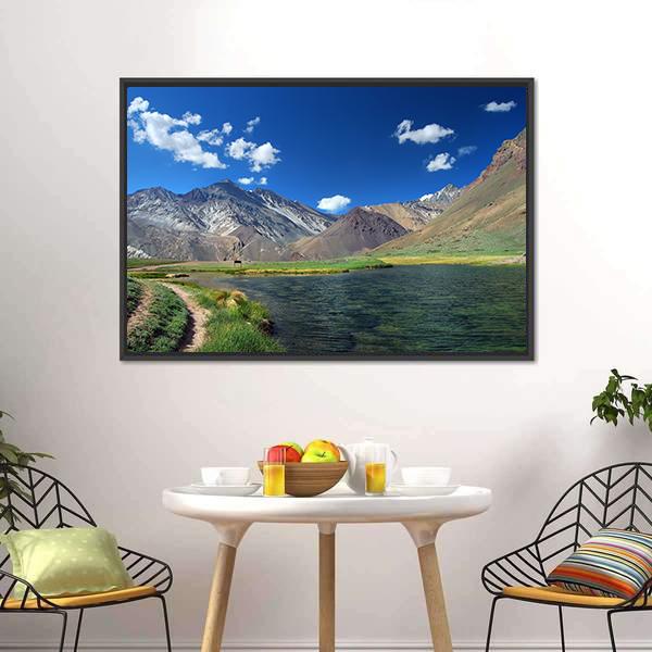 Lake & Mountains Landscape Argentina Canvas Wall Art-3 Horizontal-Gallery Wrap-25" x 16"-Tiaracle