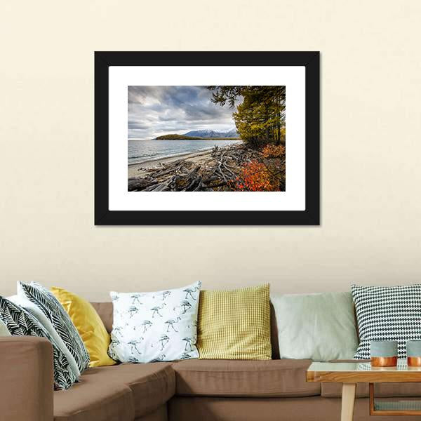 Lake & Mountains Of Siberia Canvas Wall Art-5 Horizontal-Gallery Wrap-22" x 12"-Tiaracle