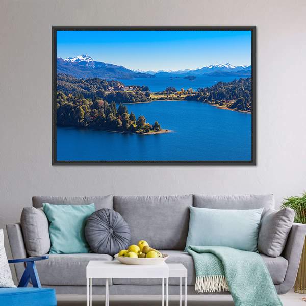 Lake Nahuel Huapi In Argentina Canvas Wall Art-3 Horizontal-Gallery Wrap-25" x 16"-Tiaracle
