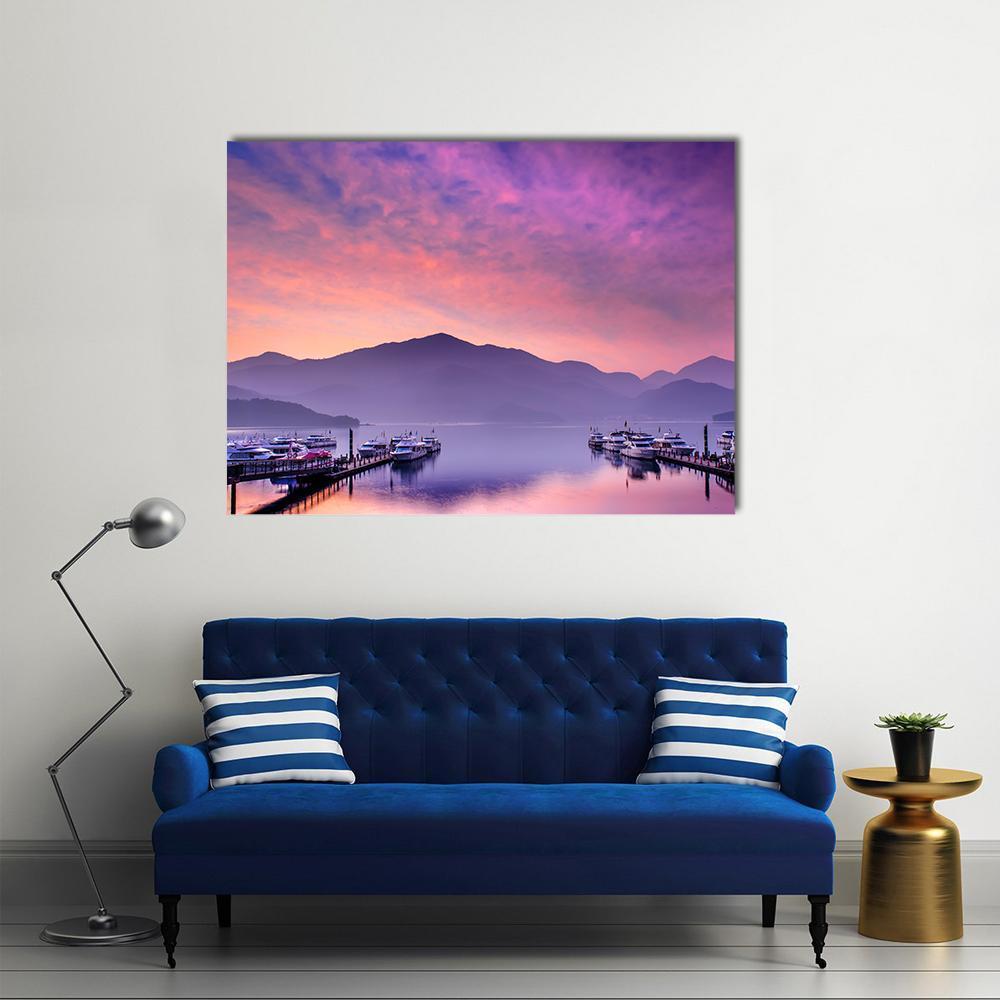 Lake Nantou Taiwan Canvas Wall Art-1 Piece-Gallery Wrap-48" x 32"-Tiaracle