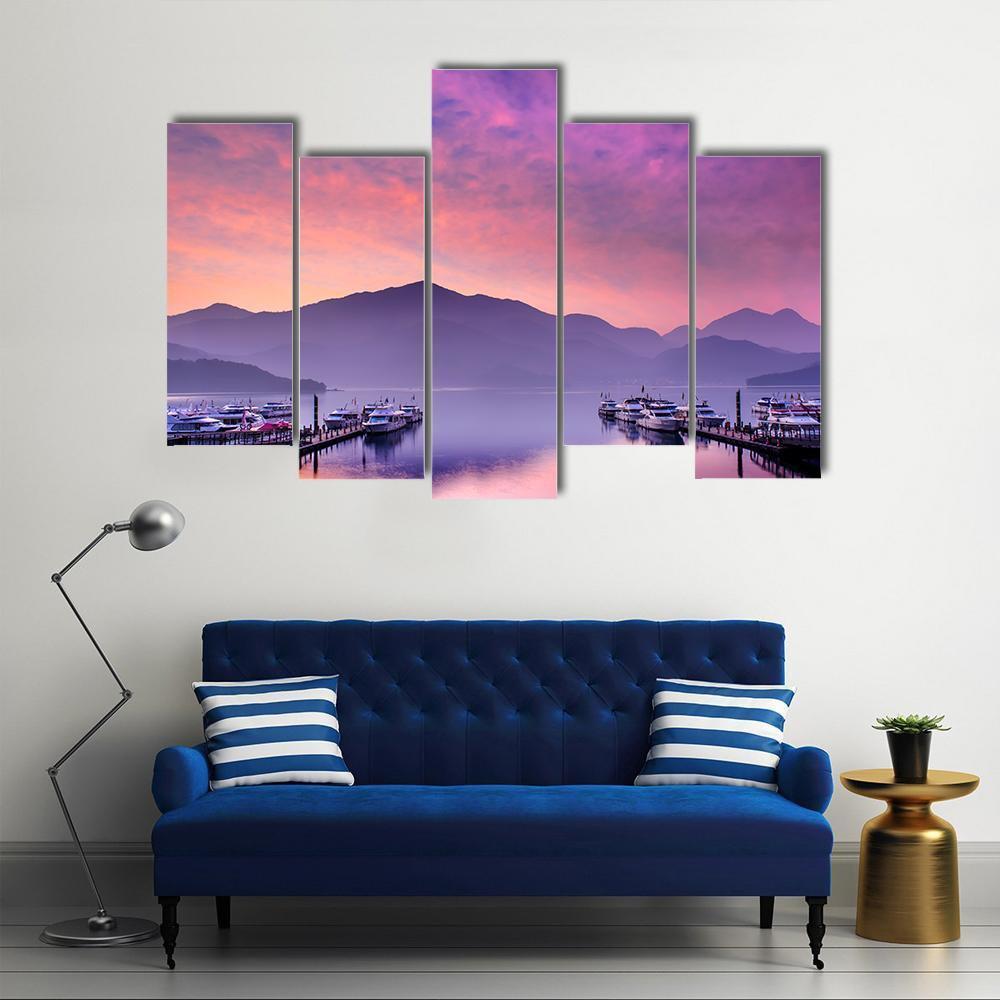 Lake Nantou Taiwan Canvas Wall Art-5 Pop-Gallery Wrap-47" x 32"-Tiaracle