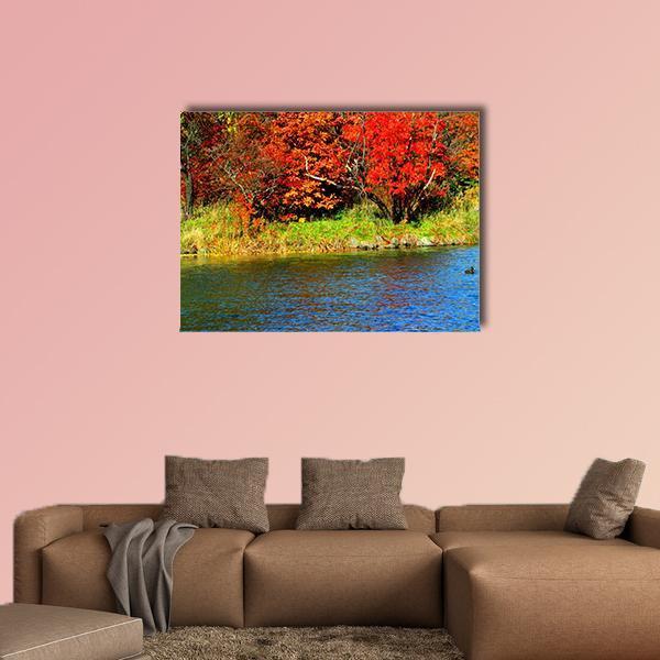 Lake In Nakajima Park Canvas Wall Art-1 Piece-Gallery Wrap-48" x 32"-Tiaracle