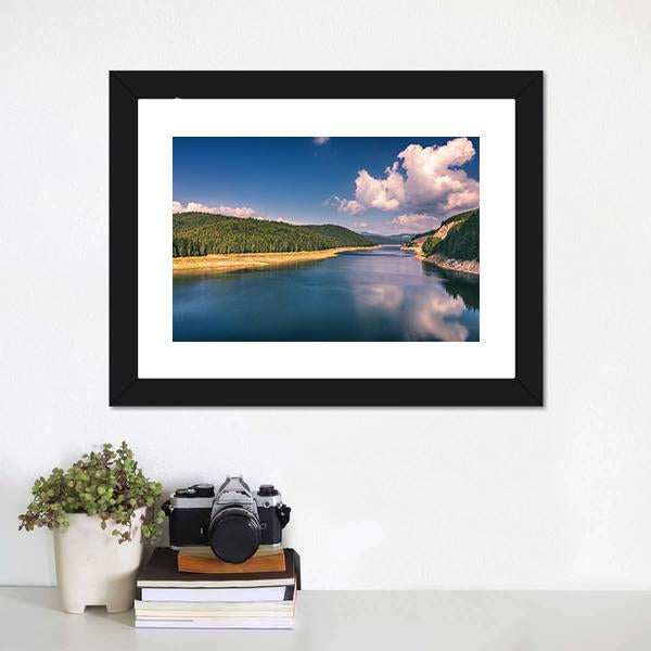 Lake Oasa In Romania Canvas Wall Art-1 Piece-Framed Print-20" x 16"-Tiaracle