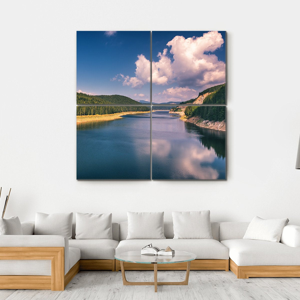 Lake Oasa In Romania Canvas Wall Art-4 Square-Gallery Wrap-17" x 17"-Tiaracle