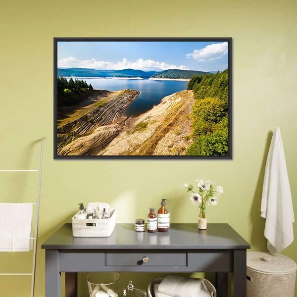 Lake Oasa Romania Canvas Wall Art-1 Piece-Floating Frame-24" x 16"-Tiaracle