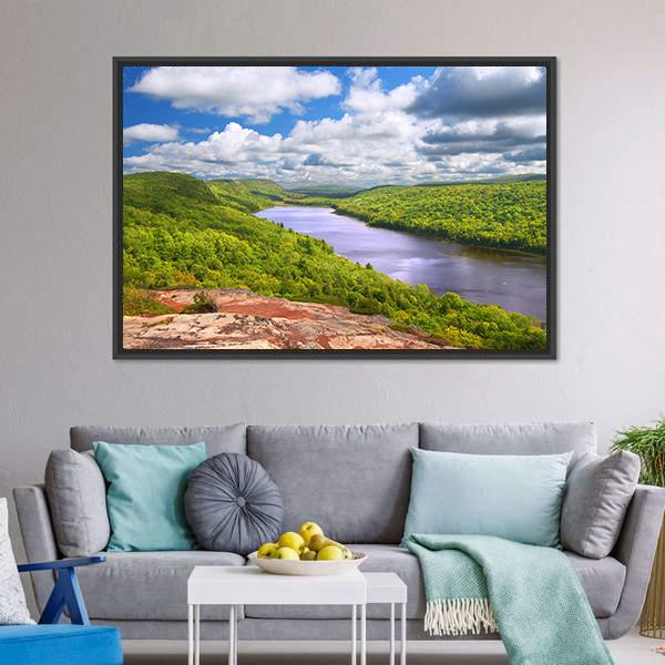 Lake Of The Clouds Michigan Canvas Wall Art-3 Horizontal-Gallery Wrap-25" x 16"-Tiaracle