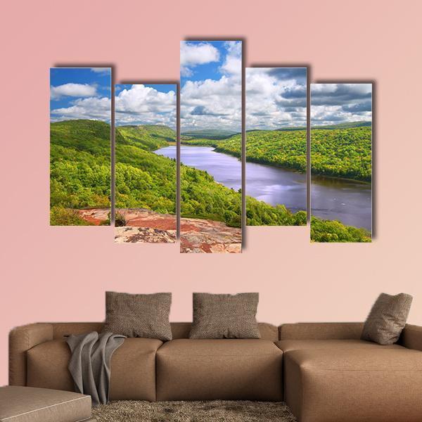 Lake Of The Clouds Michigan Canvas Wall Art-5 Pop-Gallery Wrap-47" x 32"-Tiaracle