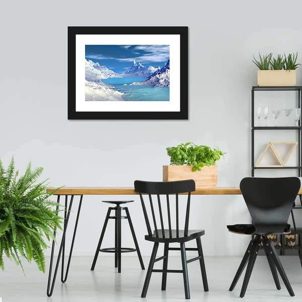 Lake On Alien Planet Canvas Wall Art-3 Horizontal-Gallery Wrap-25" x 16"-Tiaracle
