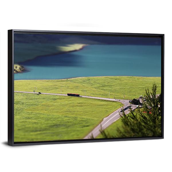 Lake Silvaplana Switzerland Panoramic Canvas Wall Art-1 Piece-36" x 12"-Tiaracle
