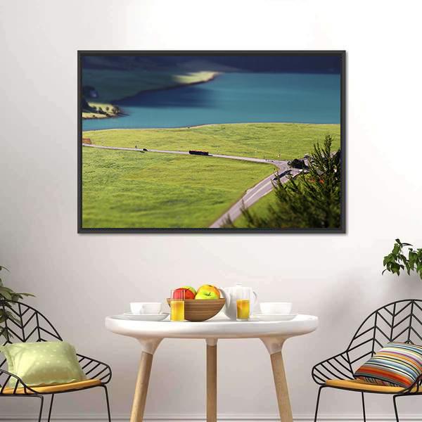 Lake Silvaplana Switzerland Panoramic Canvas Wall Art-1 Piece-36" x 12"-Tiaracle