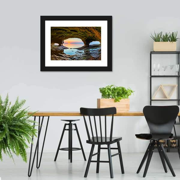 Lake Superior From Sea Cave Canvas Wall Art-3 Horizontal-Gallery Wrap-25" x 16"-Tiaracle