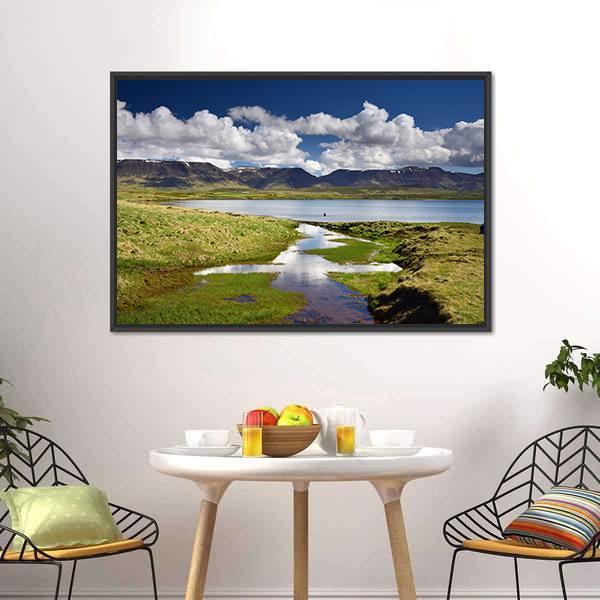 Lake Svinavatn Iceland Canvas Wall Art-3 Horizontal-Gallery Wrap-25" x 16"-Tiaracle