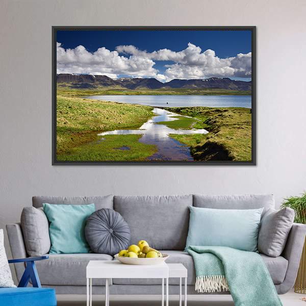 Lake Svinavatn Iceland Canvas Wall Art-3 Horizontal-Gallery Wrap-25" x 16"-Tiaracle