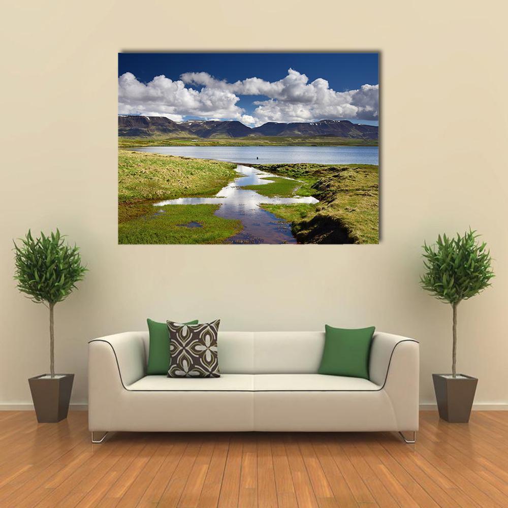 Lake Svinavatn Iceland Canvas Wall Art-1 Piece-Gallery Wrap-48" x 32"-Tiaracle