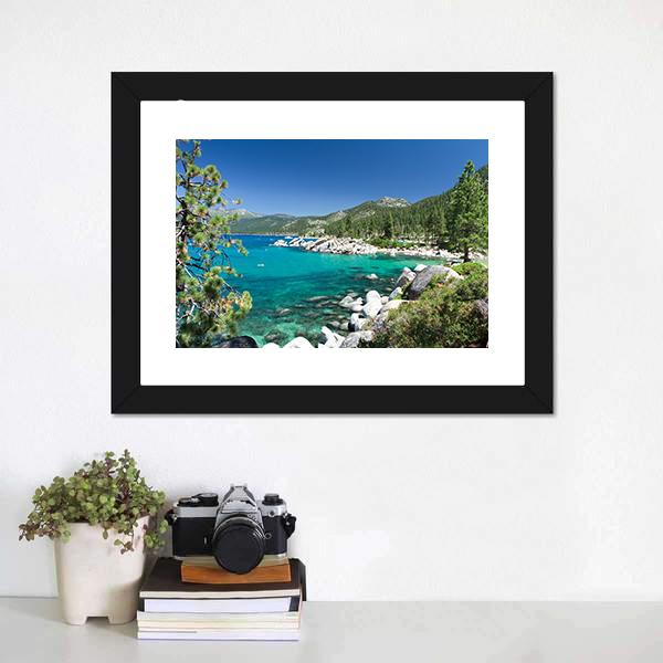 Lake Tahoe Canvas Wall Art-1 Piece-Framed Print-20" x 16"-Tiaracle