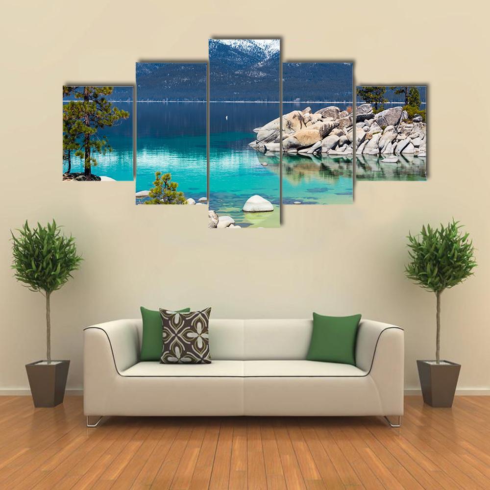 Lake Tahoe US Canvas Wall Art-5 Star-Gallery Wrap-62" x 32"-Tiaracle