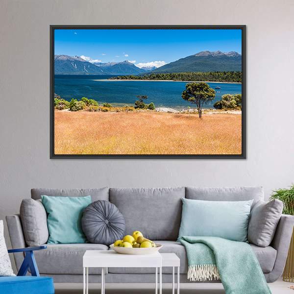 Lake Te Anau New Zealand Canvas Wall Art-5 Horizontal-Gallery Wrap-22" x 12"-Tiaracle