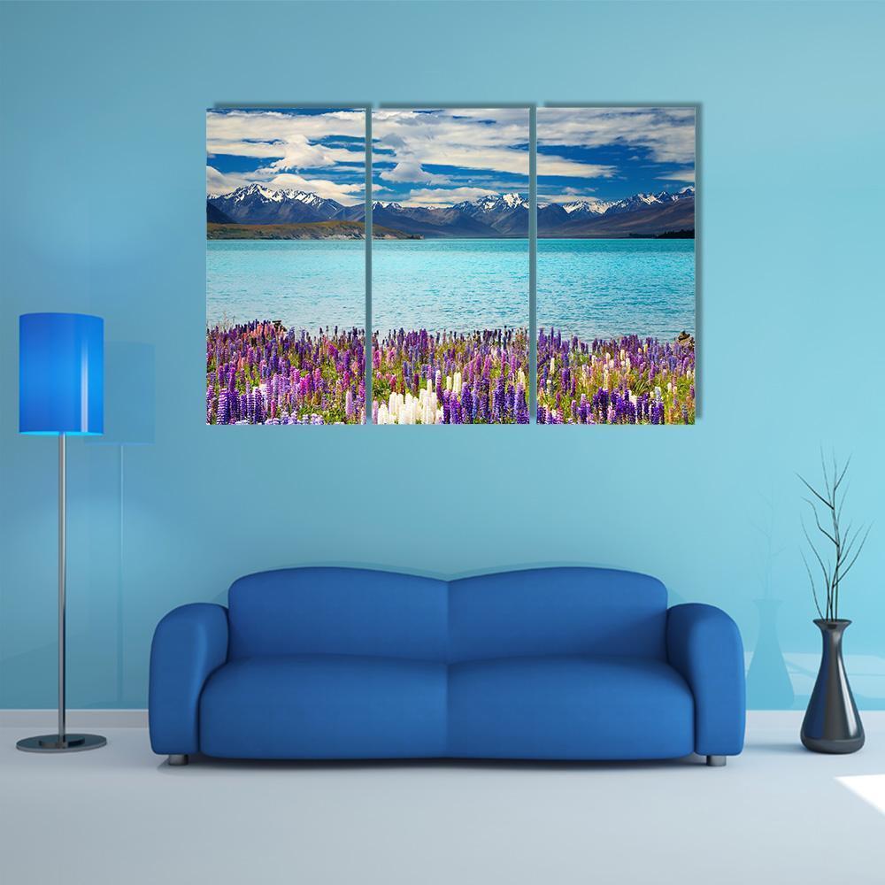Lake Tekapo In New Zealand Canvas Wall Art-3 Horizontal-Gallery Wrap-37" x 24"-Tiaracle