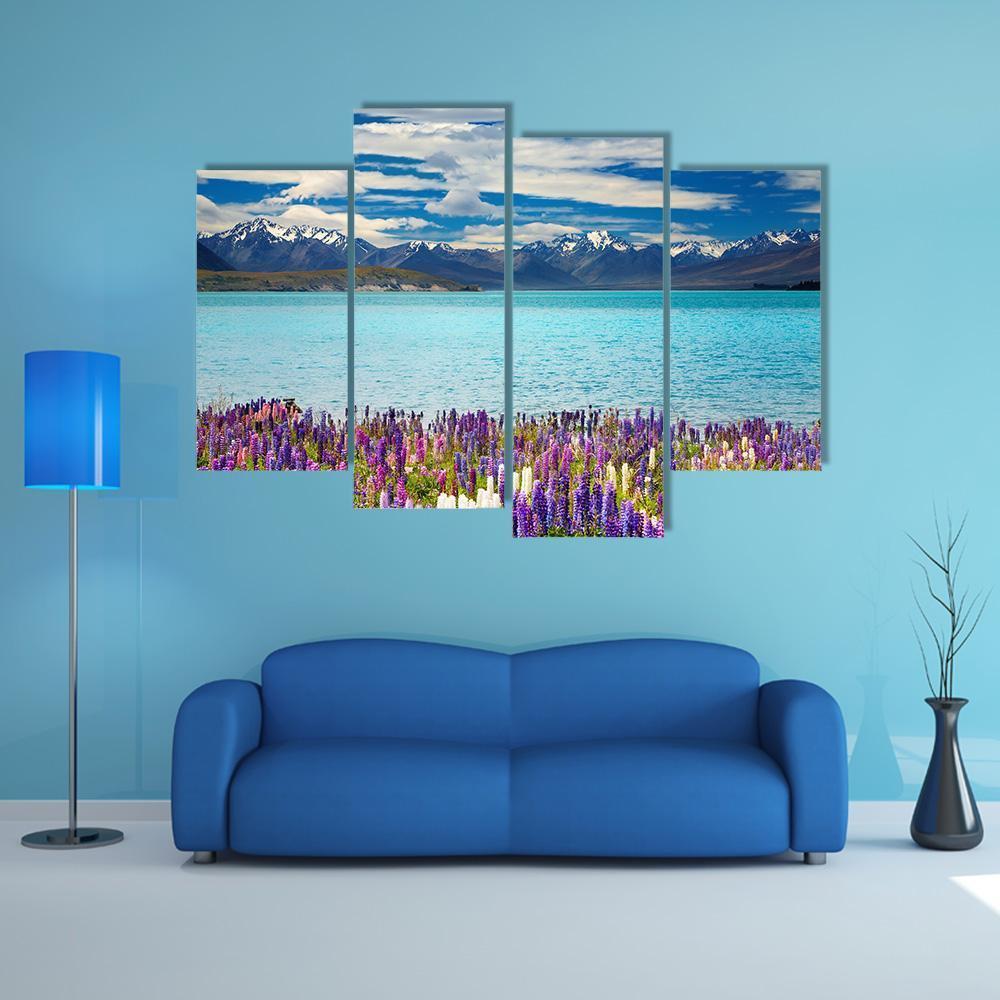 Lake Tekapo In New Zealand Canvas Wall Art-4 Pop-Gallery Wrap-50" x 32"-Tiaracle