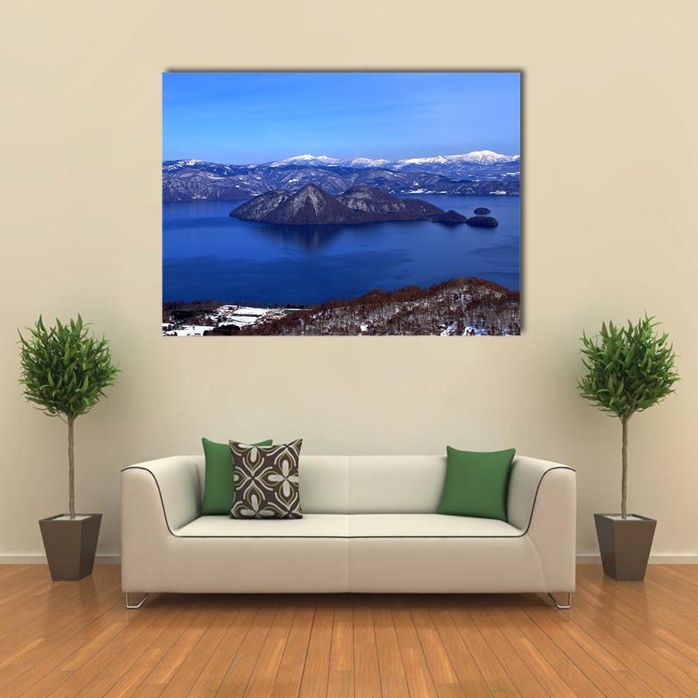Lake Toya In Hokkaido Canvas Wall Art-1 Piece-Gallery Wrap-48" x 32"-Tiaracle