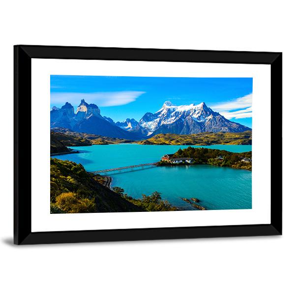 Lake Under Mountains Iceland Canvas Wall Art-5 Horizontal-Gallery Wrap-22" x 12"-Tiaracle