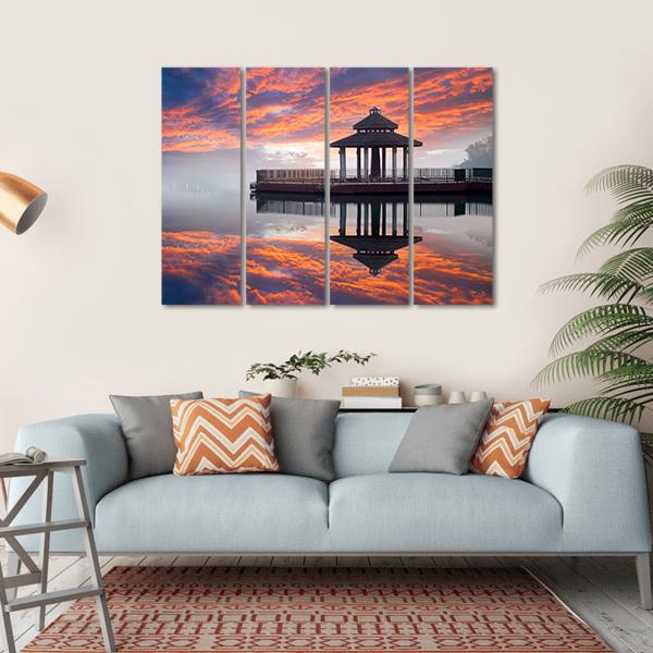 Sun Moon Lake Taiwan Canvas Wall Art-4 Horizontal-Gallery Wrap-34" x 24"-Tiaracle