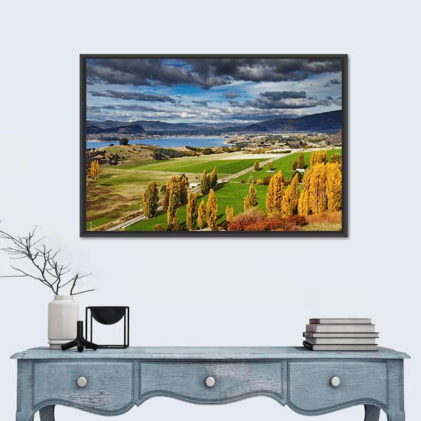 Lake Wanaka In New Zealand Canvas Wall Art-1 Piece-Floating Frame-24" x 16"-Tiaracle