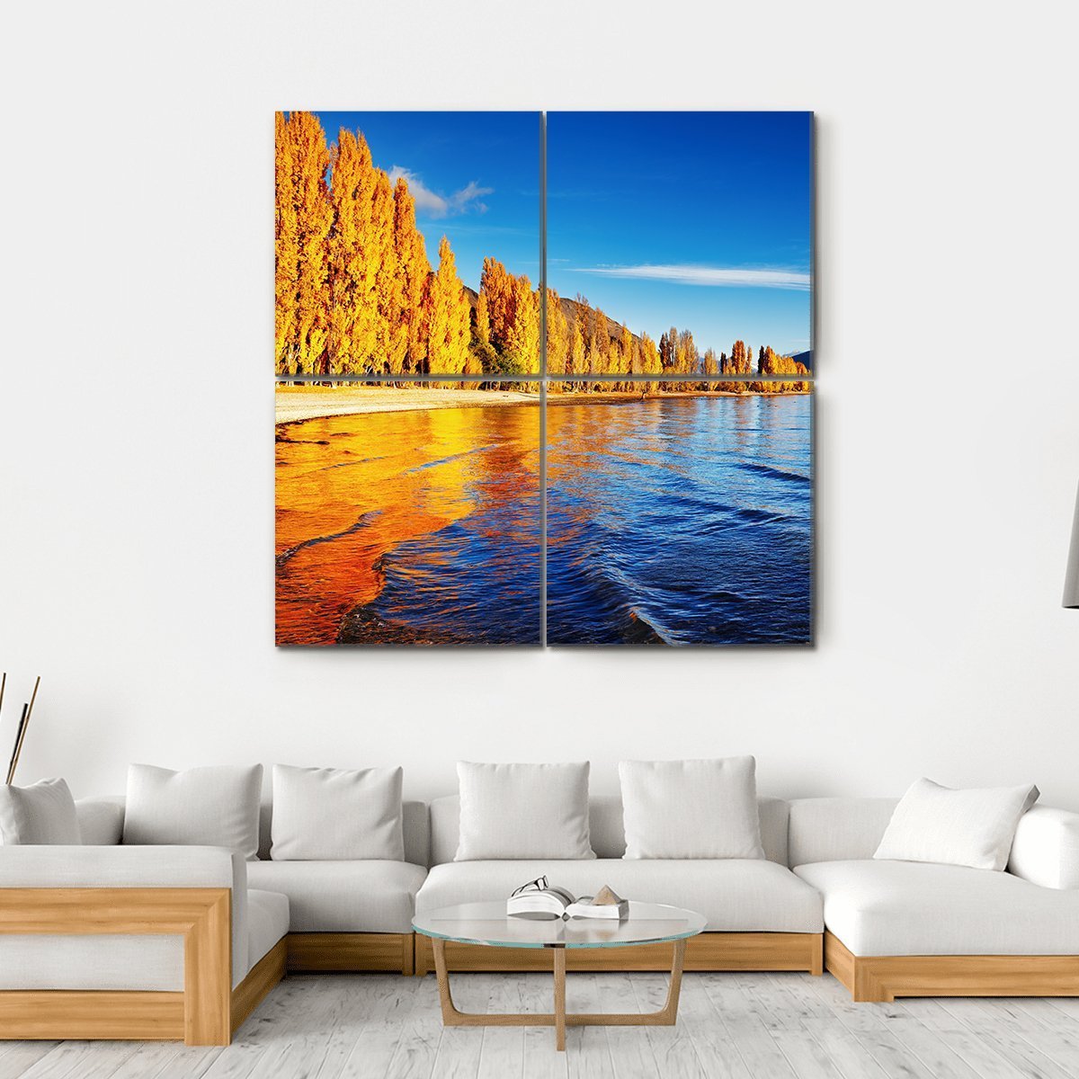Lake Wanaka New Zealand Canvas Wall Art-4 Square-Gallery Wrap-17" x 17"-Tiaracle