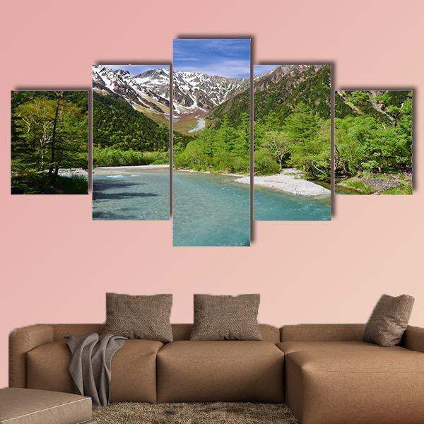 Kamikochi Highland Japan Canvas Wall Art-5 Star-Gallery Wrap-62" x 32"-Tiaracle
