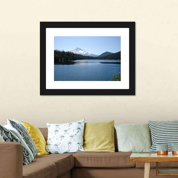 Lake With Mt Hood Canvas Wall Art-3 Horizontal-Gallery Wrap-25" x 16"-Tiaracle