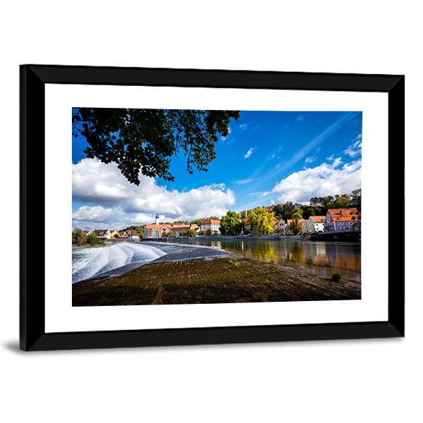 Landsberg Am Lech In Autumn Canvas Wall Art-3 Horizontal-Gallery Wrap-25" x 16"-Tiaracle