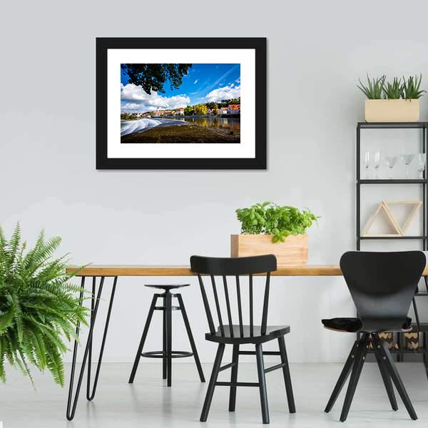 Landsberg Am Lech In Autumn Canvas Wall Art-3 Horizontal-Gallery Wrap-25" x 16"-Tiaracle