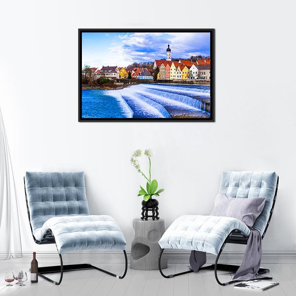 Landsberg Am Lech Village Canvas Wall Art-3 Horizontal-Gallery Wrap-25" x 16"-Tiaracle