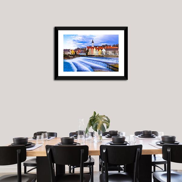 Landsberg Am Lech Village Panoramic Canvas Wall Art-1 Piece-36" x 12"-Tiaracle