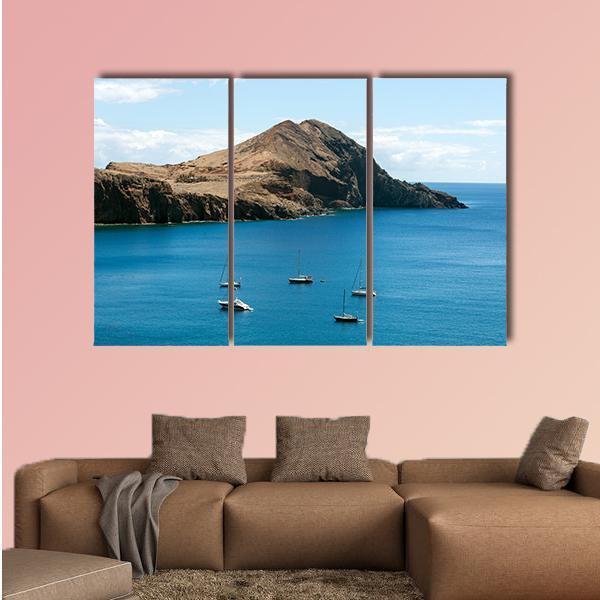 Landscape At The Ponta de Sao Lourenco In Portugal Canvas Wall Art-3 Horizontal-Gallery Wrap-37" x 24"-Tiaracle