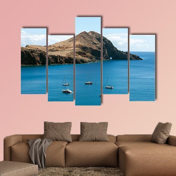 Landscape At The Ponta de Sao Lourenco In Portugal Canvas Wall Art-5 Pop-Gallery Wrap-47" x 32"-Tiaracle