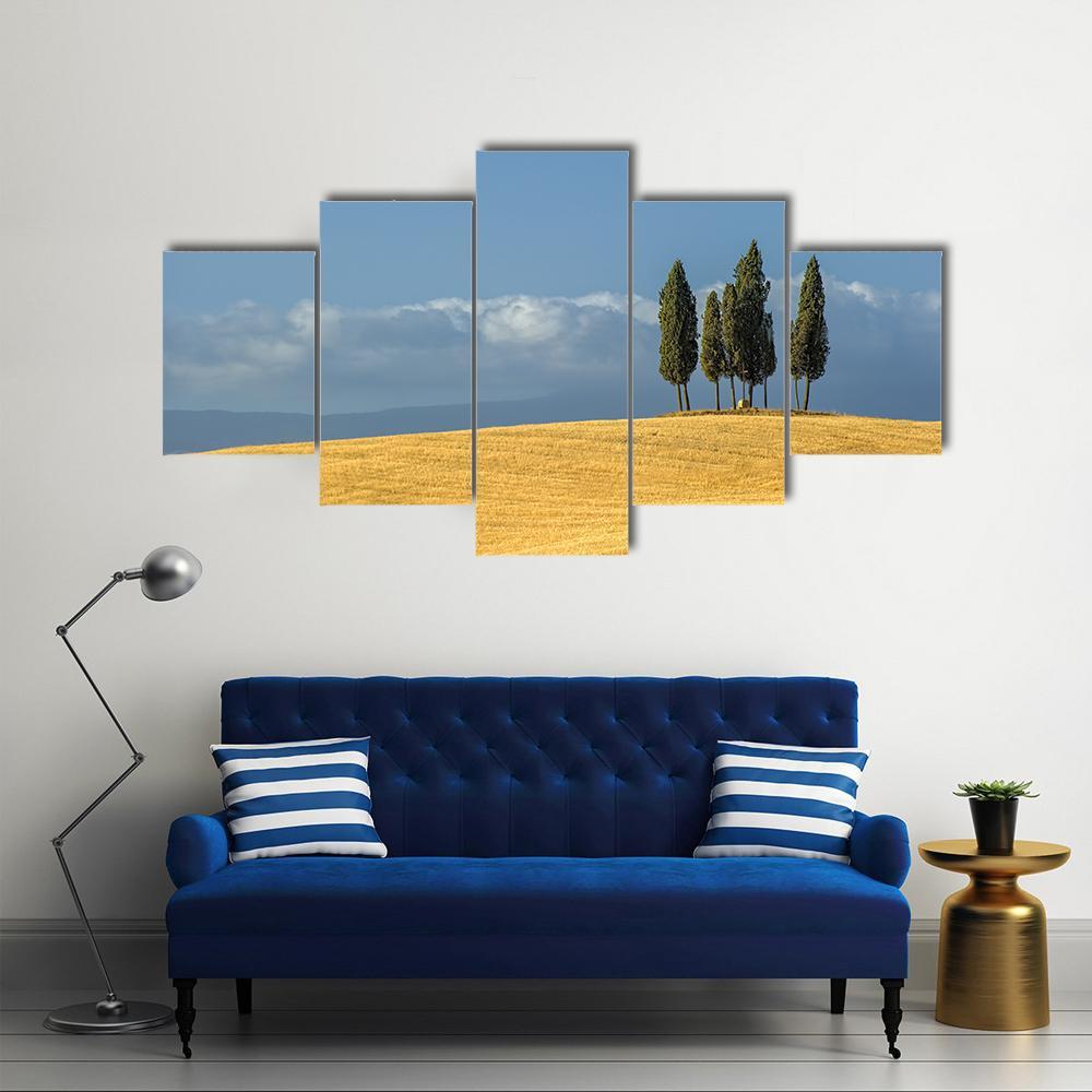 Tuscany Landscape Italy Canvas Wall Art-5 Star-Gallery Wrap-62" x 32"-Tiaracle