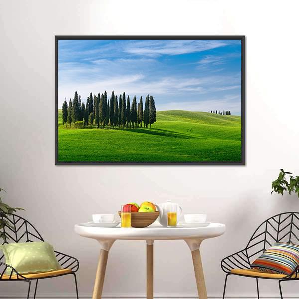 Landscape In Tuscany Canvas Wall Art-5 Horizontal-Gallery Wrap-22" x 12"-Tiaracle