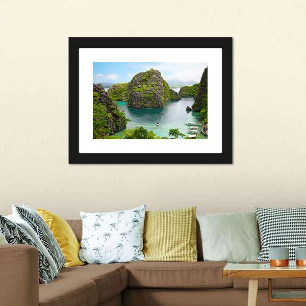 Landscape Of Coron Canvas Wall Art-3 Horizontal-Gallery Wrap-25" x 16"-Tiaracle