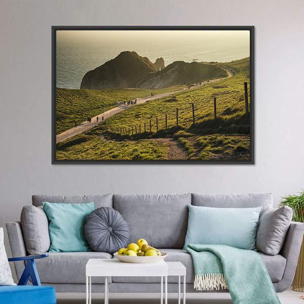 Landscape Of Durdle Door Canvas Wall Art-3 Horizontal-Gallery Wrap-25" x 16"-Tiaracle