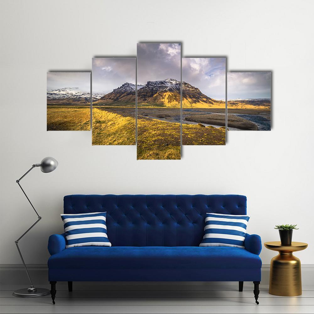 Wild Landscape Iceland Canvas Wall Art-5 Star-Gallery Wrap-62" x 32"-Tiaracle