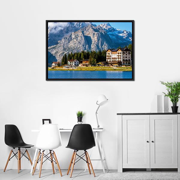 Landscape Of Lake Misurina Canvas Wall Art-3 Horizontal-Gallery Wrap-25" x 16"-Tiaracle