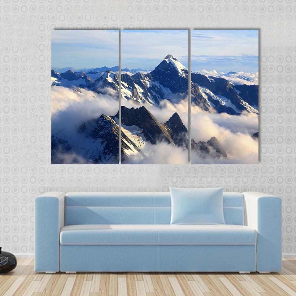 Mount Cook Peak Canvas Wall Art-3 Horizontal-Gallery Wrap-37" x 24"-Tiaracle