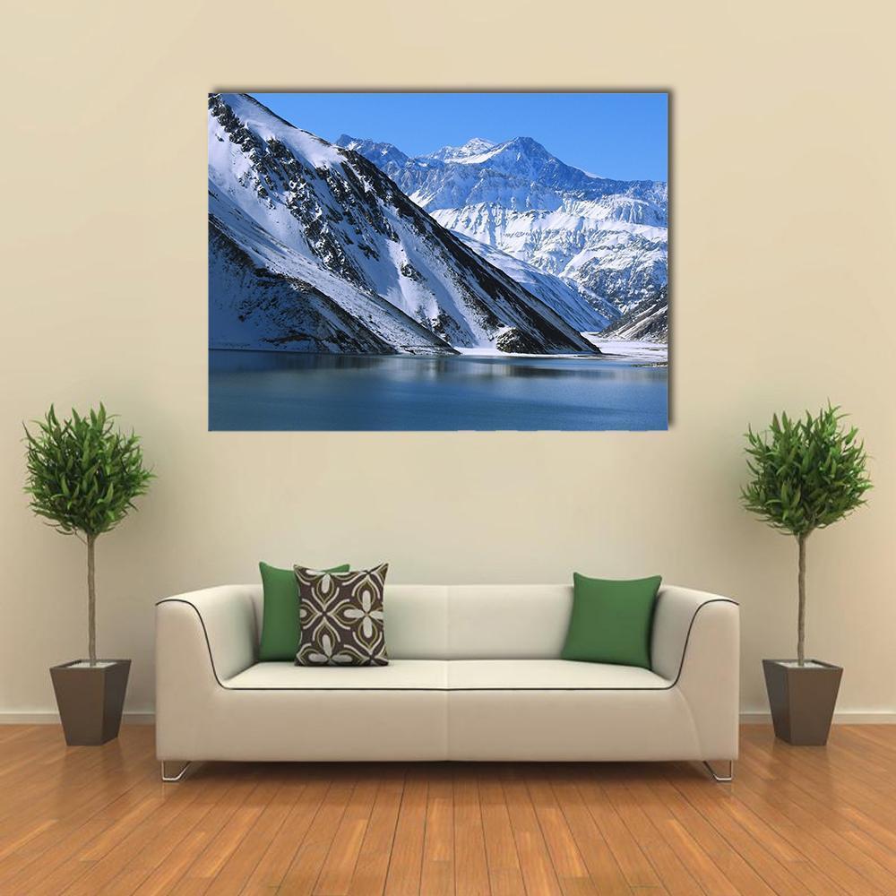 Landscape Of Snow Mountain Canvas Wall Art-1 Piece-Gallery Wrap-48" x 32"-Tiaracle