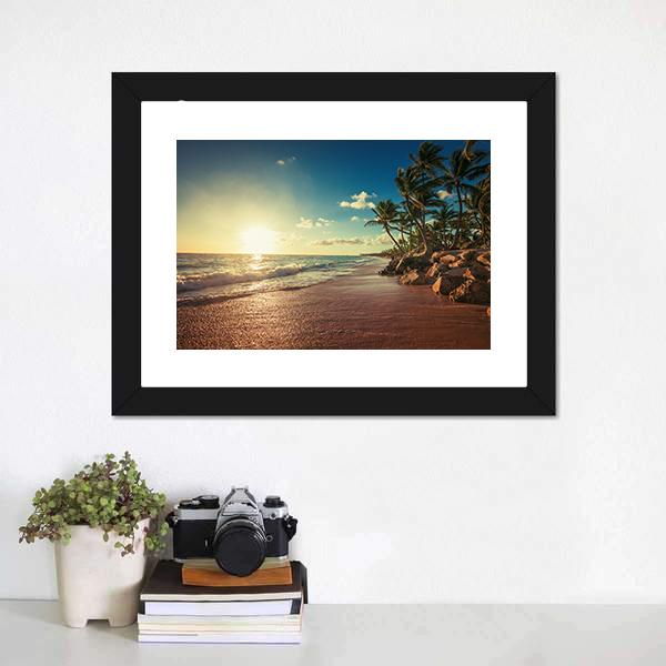 Landscape Of Paradise Canvas Wall Art-1 Piece-Framed Print-20" x 16"-Tiaracle