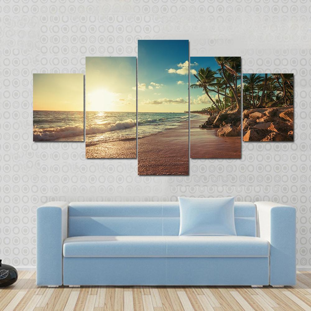 Landscape Of Paradise Canvas Wall Art-5 Star-Gallery Wrap-62" x 32"-Tiaracle